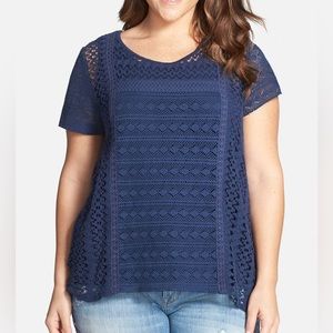 NWT Lucky Brand embroidered knit top—size 3X